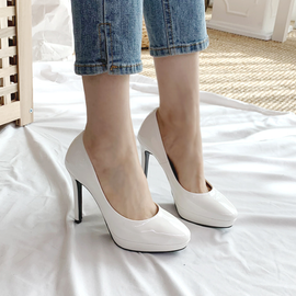 [GIRLS GOOB] Women's Pump Heels 11cm Enamel Synthetic Leather, Anti-slip - Made in Korea